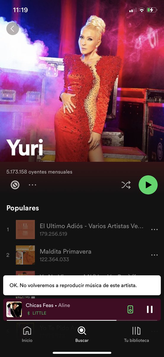 LEPETRASHION's tweet image. Que felicidad! Poder bloquear reproducir a ciertas “Hartistas” en @SpotifyMexico  adiós @OficialYuri @yuritaflowers @AngelaAguilar__