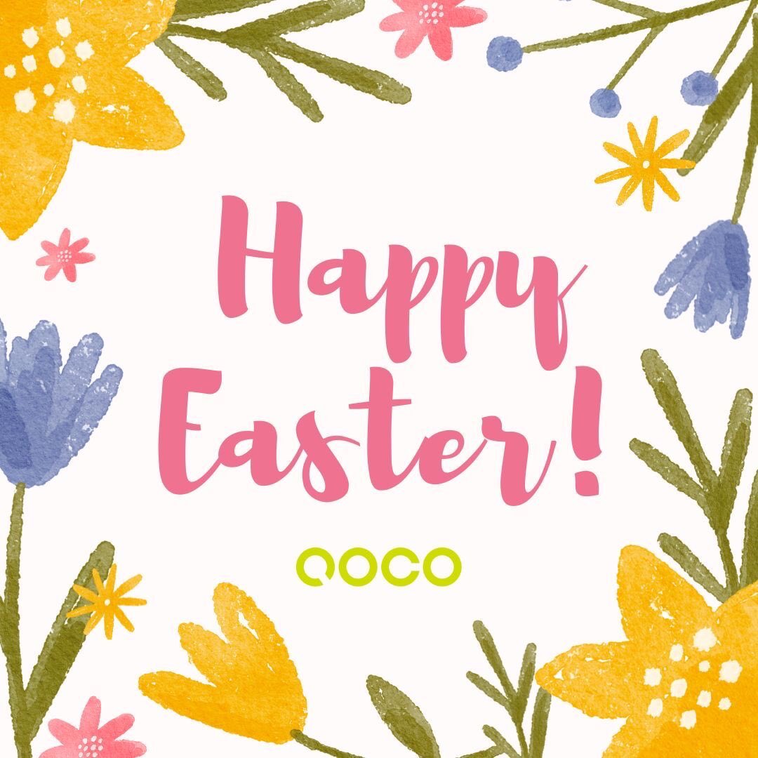 Happy Easter holiday to you and your family!

Wishing you a lovely Easter, warm sunshine, and the beauty of spring all around you. From all of us at QOCO, Happy Easter! 🐣

 #easter #easterholidays #easteregg