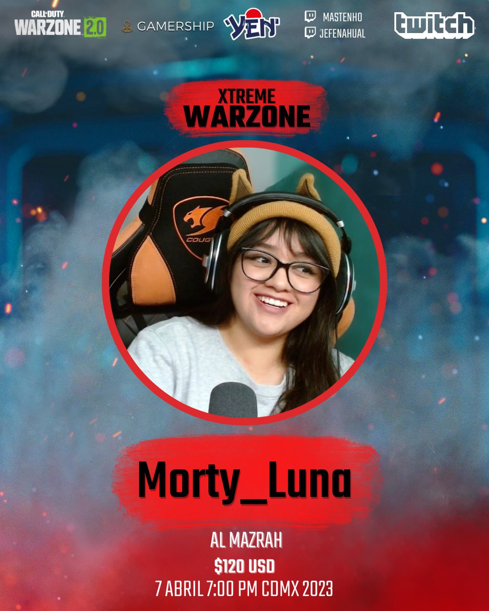 ElMasteno's tweet photo. Chilanga, vive en CDMX esperamos llegues temprano al evento ⏰

@AngyyyLuna ya está lista para Al Mazrah! 🪂

Good luck 🍀

#Warzone #XtremeWarzone #CallOfDuty https://t.co/iizIQt9qyi