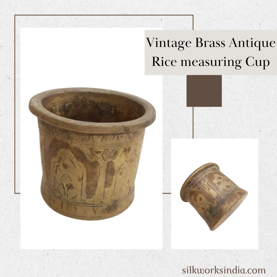 silkworksindia's tweet photo. Adding a touch of old-world charm to your kitchen with this vintage brass antique rice measuring cup.

#vintagekitchenware #antiquericecup #brassmeasuringcup #oldworldcharm #kitchenstyle #rusticdecor #vintagehome #kitchenaccessories #cookingtools #measurewithstyle https://t.co/jbkcVr5qib