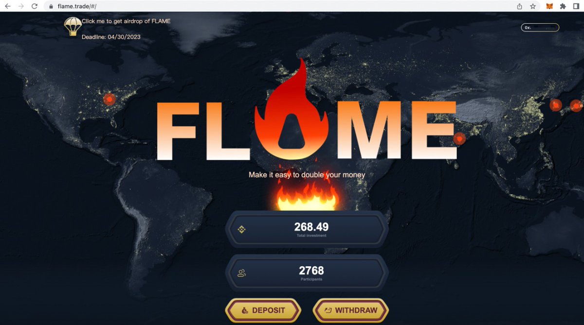 FlameInfo2030's tweet photo. Invest in BNB and earn 50% profit + FLAME tokens.

👉https://t.co/oKMnz2hbyp🔥

@binance @cz_binance @BSCNews @BinanceUS  @bsc_daily @CoinMarketCa https://t.co/0FWr0lK1UV