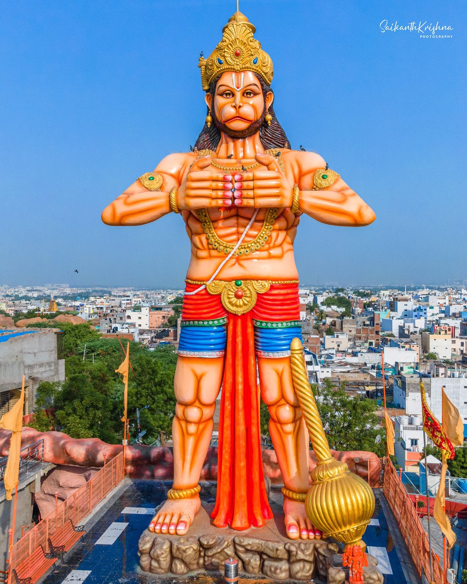 Akashpuri Hanuman Mandir in Dhoolpet, Hyderabad. Happy Hanuman Jayanti🙏🏽 @HiHyderabad @Hyderabad1st @KTRBRS @secrettemples @swachhhyd @DJIGlobal