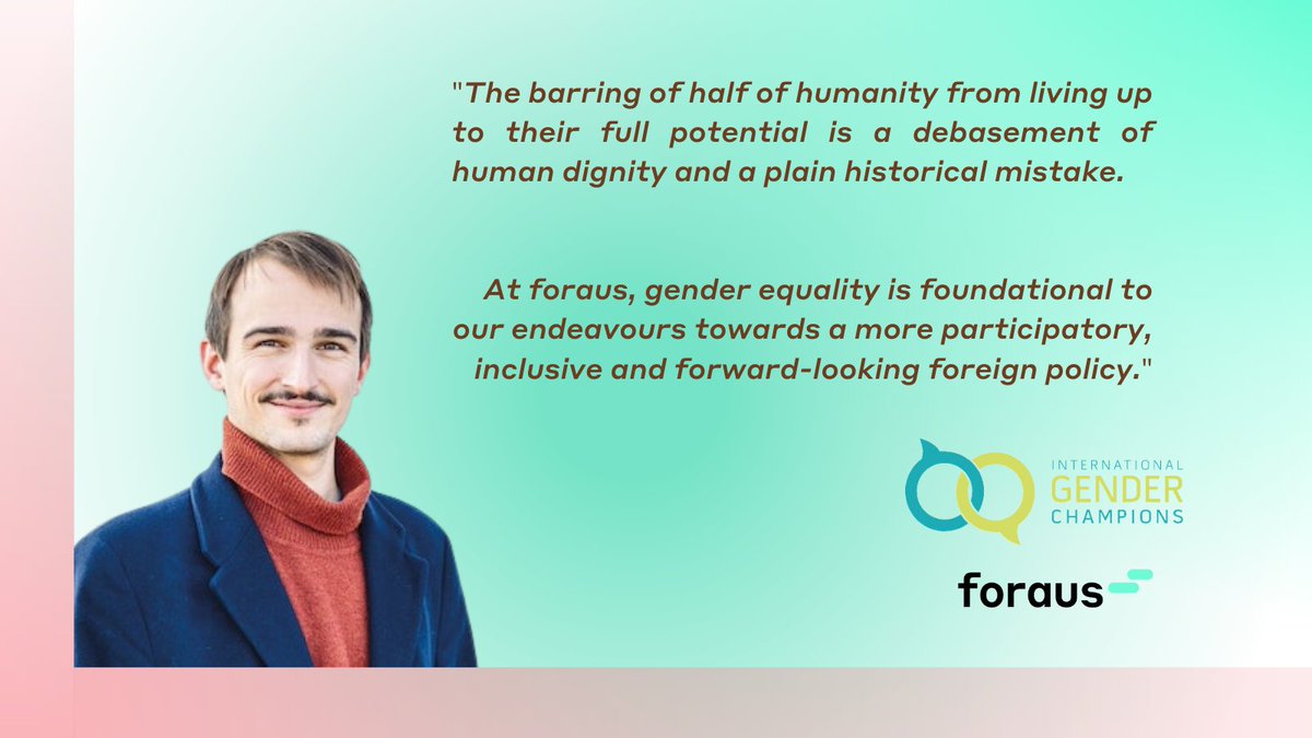 foraus's tweet photo. We are happy to announce that foraus has joined the  International Gender Champions Initiative  with our co-director @DariusFarman as the newest Gender Champion.🎉🔥

#INTGenderChampions ♀️ ♂️ 

👉 https://t.co/suLNvSsONK https://t.co/nSaN5rmuOx