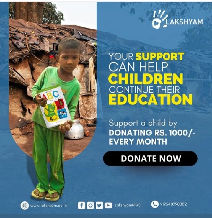 "Lakhs of children are still denied their right to education because of poverty. Contribute to the education of poor children and support them. Help them make a future that will make them escape poverty passed from generation to generation

DONATE NOW TO MAKE A DIFFERENCE!"
.
.