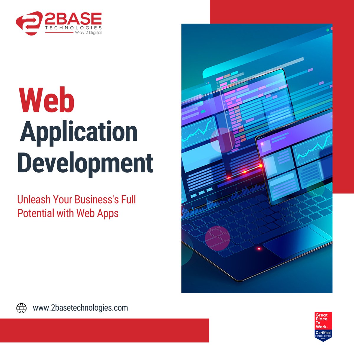 2basetech's tweet photo. Streamline processes and improve efficiency with a custom web application designed to meet your requirements.

https://t.co/aeBneqvYtg

#WebApplicationDevelopementCompany #WebApps #WebApplications #CustomWebApplicationDevelopment #2BaseTechnologies https://t.co/fHiiBzpHjz