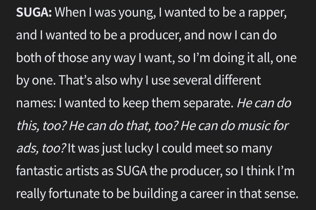 taetaesga's tweet photo. tears in my eyes while typing this but let's talk about how yoongi is bringing his dreams to life one by one. starting from yoongi's dream as a producer, now he is a worldwide idol and high-demanded producer. yoongi who's actually scared of crowds but now he will do 25 shows https://t.co/PxZm9M7Uck
