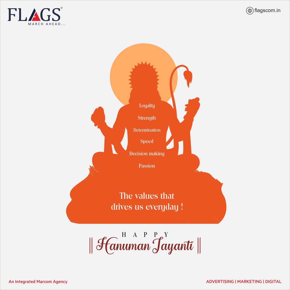 Flagscompany's tweet photo. Wishing you happiness and success, in your life on the auspicious occasion of Hanuman Jayanti 2023
#HanumanJayanti #LordHanuman #Bajrangbali #Flagscommunications https://t.co/46OXZKg1Or