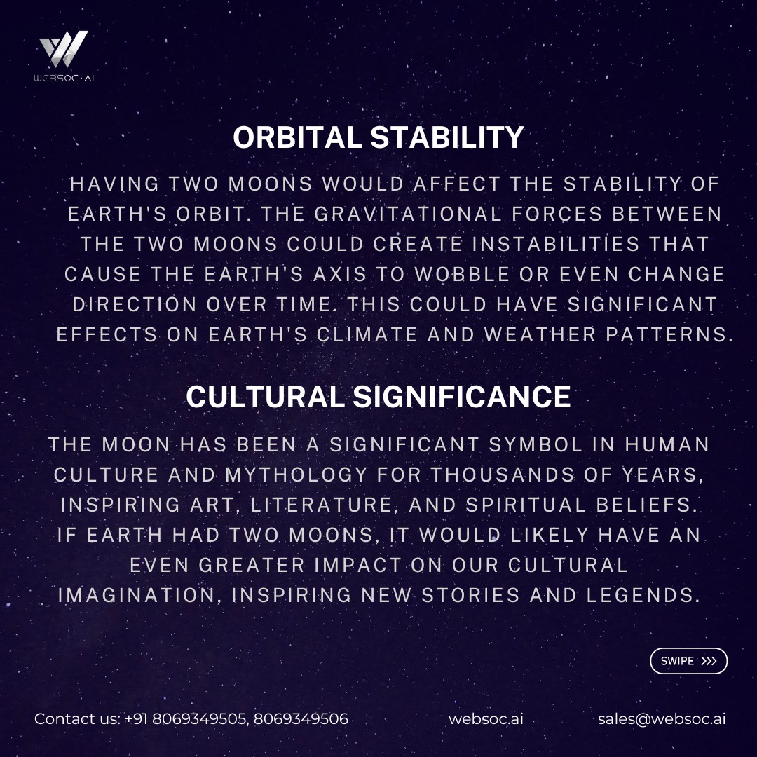 Websoc_AI's tweet photo. What if Earth had two Moons?
If Earth had two moons, it would have significant effects on our planet's environment, tides, and even our culture and mythology.
.
.
.
๐๐ข๐ฌ๐ข๐ญ ๐ฎ๐ฌ ๐๐ญ: https://t.co/LhlM1yDgLy
#websoc #whatif #earth #had #two #moons #effects #our #planet https://t.co/9oA1yEdkXd