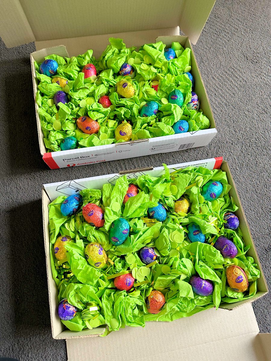 Number_1_Nanny's tweet photo. Since moving interstate, I can’t do things like Easter egg hunts with some of my special little friends I used to babysit anymore. So, this year, I’ve decided to send them all ‘an Easter egg hunt in a box’ instead x https://t.co/jau66d52xk