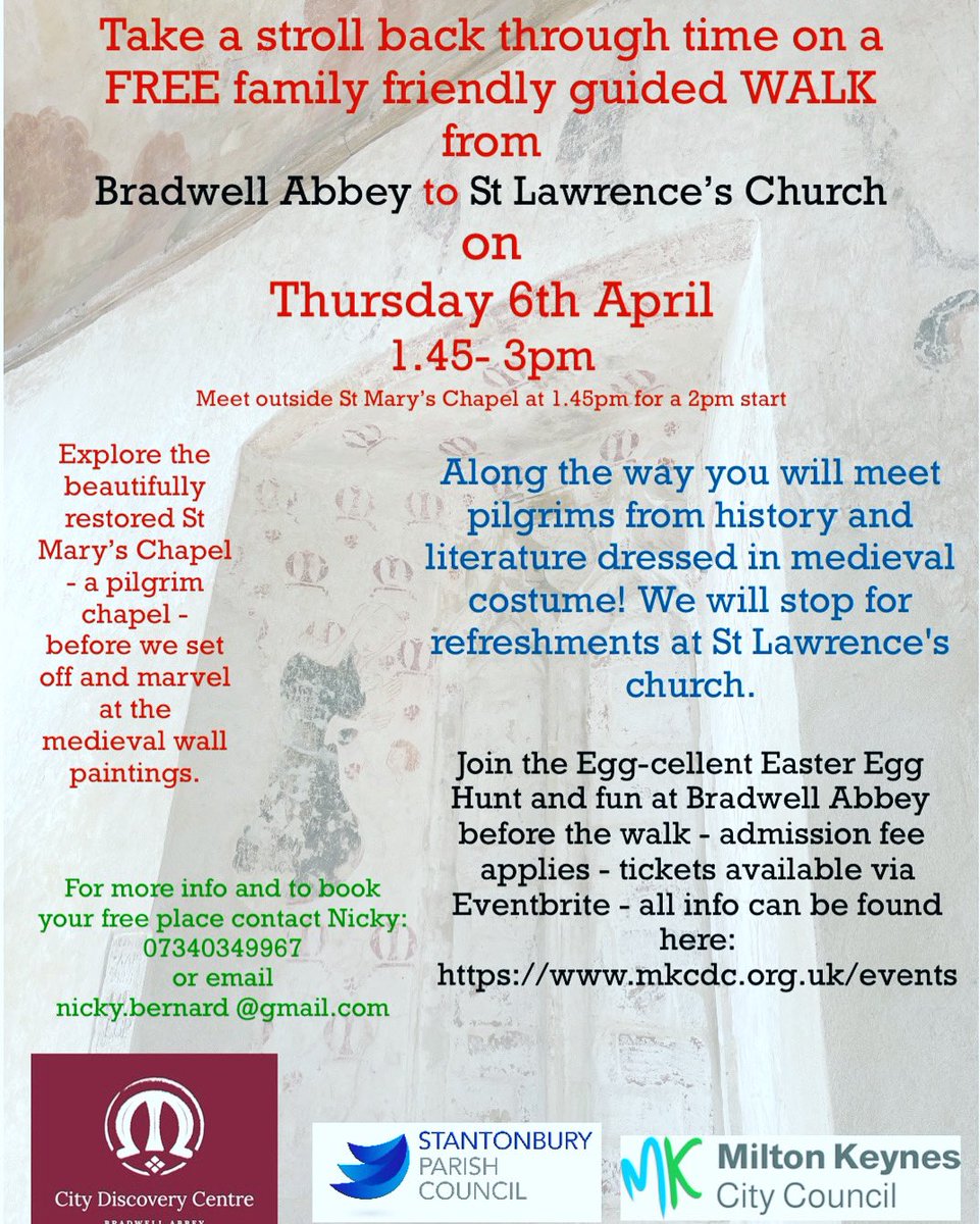 Today! <a href="/MKCityDiscovery/">City DiscoveryCentre</a> join me for a free family friendly walk. <a href="/CultureMK/">CultureMK</a>