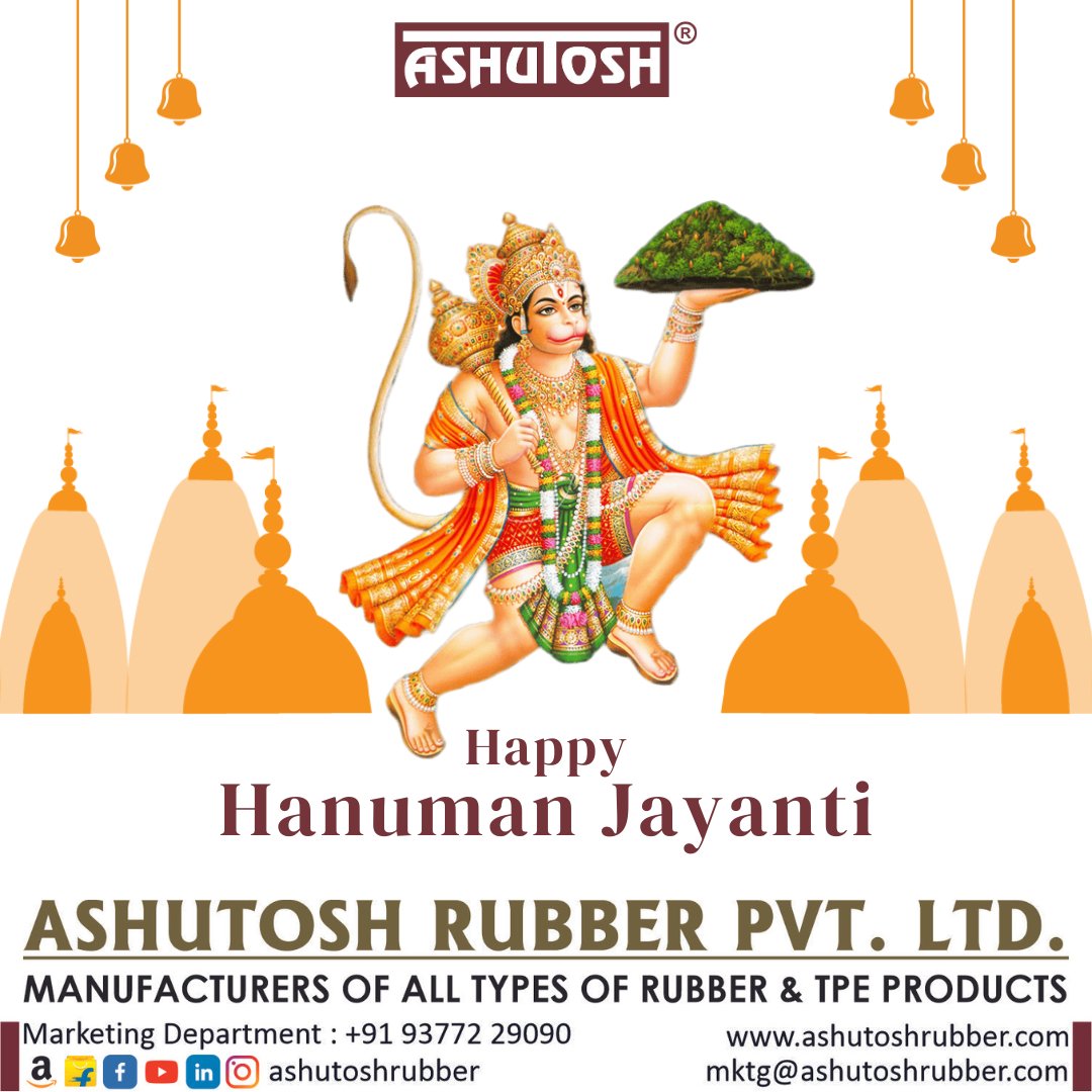 Ashutoshrubber's tweet photo. May Lord Hanuman bless you with power and wisdom.
#ashutoshrubber #hanumanjayanti #rubberparts #qualityproducts #oringbox #sealingring #swrring #sprinklerring #gasket #autoparts #oring #paverblocks #agricultureindustry #pipeindustry #mounting #bellows #autoindustry #oilseal https://t.co/UDd1GZr41p