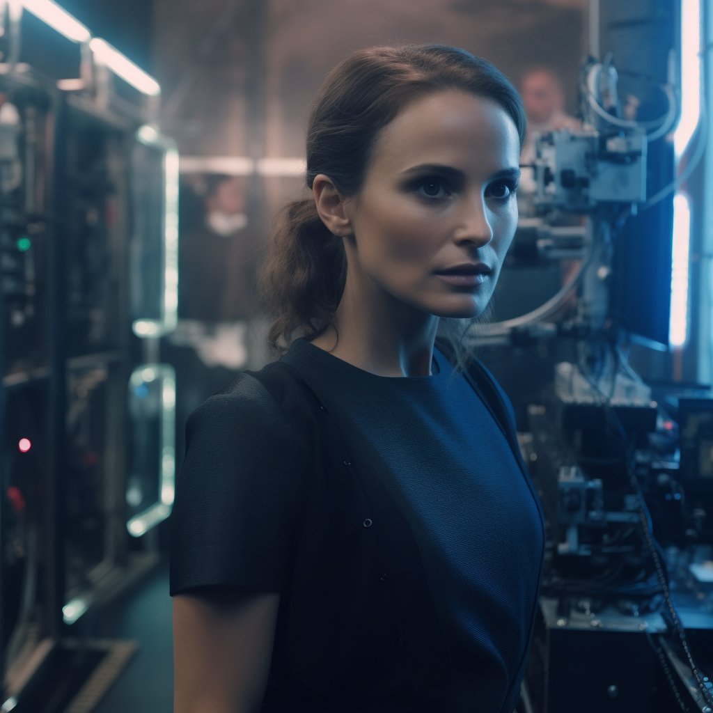 🎬🌟 Imagine Natalie Portman pioneering the future of cinema with her #AIDriven Filmmaking Studio! AI-generated scripts, advanced motion capture, and holographic projections will revolutionize the way we experience movies. 🤖📽️  #InnovativeCinema #GPT4 #midjourney @natpdotcom