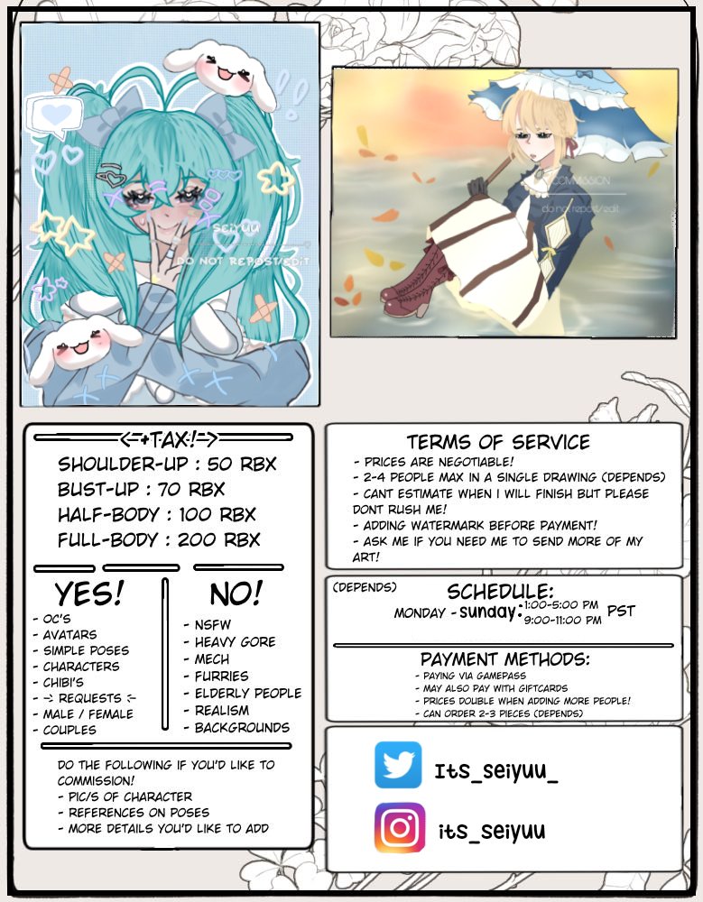 Its_Seiyuu_'s tweet photo. Commissions are open again!! Please message me via dm here on Twitter and/or Instagram!! Thankyouuu!! #artmoots #ArtistOnTwitter #commissionsopen https://t.co/fswJt8jzye