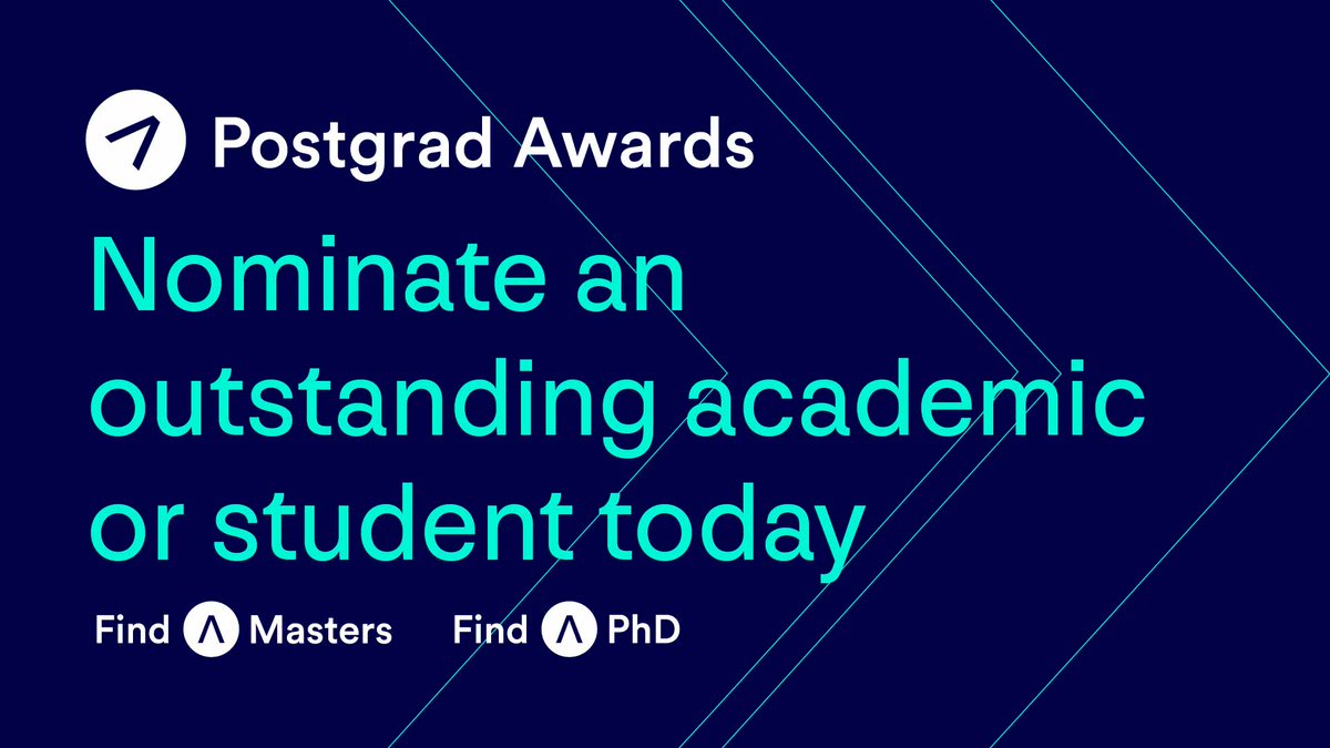 Do you know a student, supervisor or teacher who has made an outstanding contribution to #postgrad study? Get them the recognition they deserve by submitting a nomination to @FindAMasters/@FindAPhD #PostgradAwards! Masters: lncn.ac/mast PhD: lncn.ac/PHDAWARD