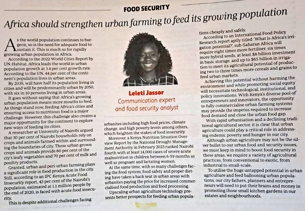 callmejassor's tweet image. Catch my latest read on the @StandardKenya on why Africa should upscale urban agri to feed its 📈 population.
The 🌍 vertical farming market is expected to be a $19.86 billion industry  by 2026 providing the opp. to fully commercialize
#UrbanFoodFutures
@TMG_think @foodcoopkenya