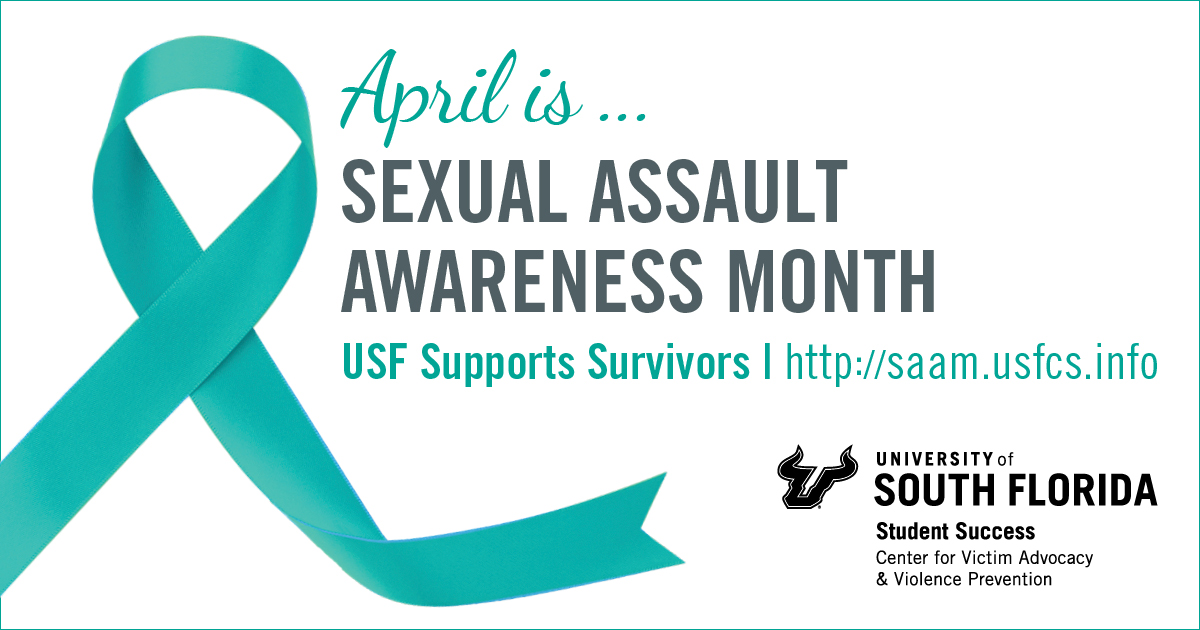 We have partnered with the USF Center for Victim Advocacy &amp; Violence Prevention to host events throughout April in honor of survivors of sexual violence. Join us at any of these events to learn how to work together to prevent violence and create safe &amp; supportive communities!