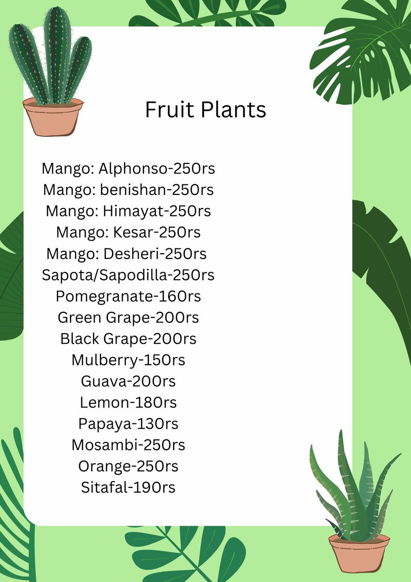 GardenLyfe1's tweet photo. For Our First 10 Costumers Buy 1 Plant get 1 Plant For Free, To Place Your Order Contact Us On WhatsApp +91 97050 66763 (Messages Only)
And On Our Instagram @GardenLyfe1 
For More Details Check Our Website 
https://t.co/sE1s5umUG8
Plants And there Prices https://t.co/Xq1TipwND9