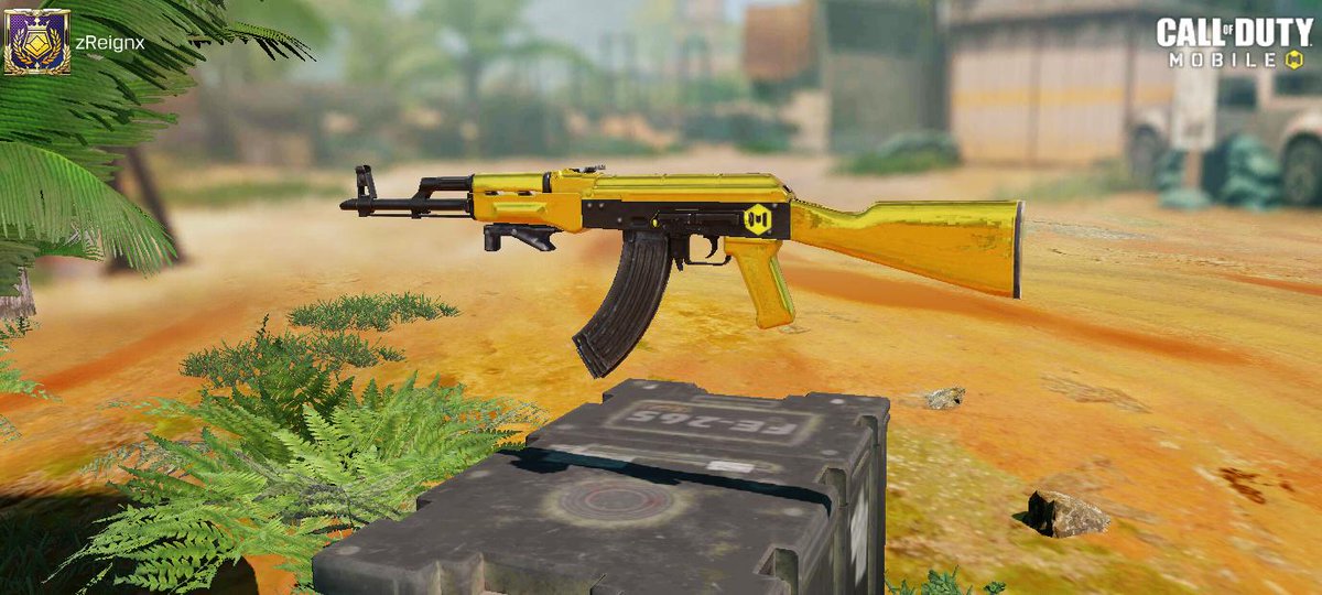 zReignxGaming's tweet image. 2020 Champs edition AK47 gold skin. AK will always be an overall great gun to use. In any shooter. You cannot tarnish its reputation for its use capabilities. Always a joy to use and will be using this season. Religiously. #codm #codwm