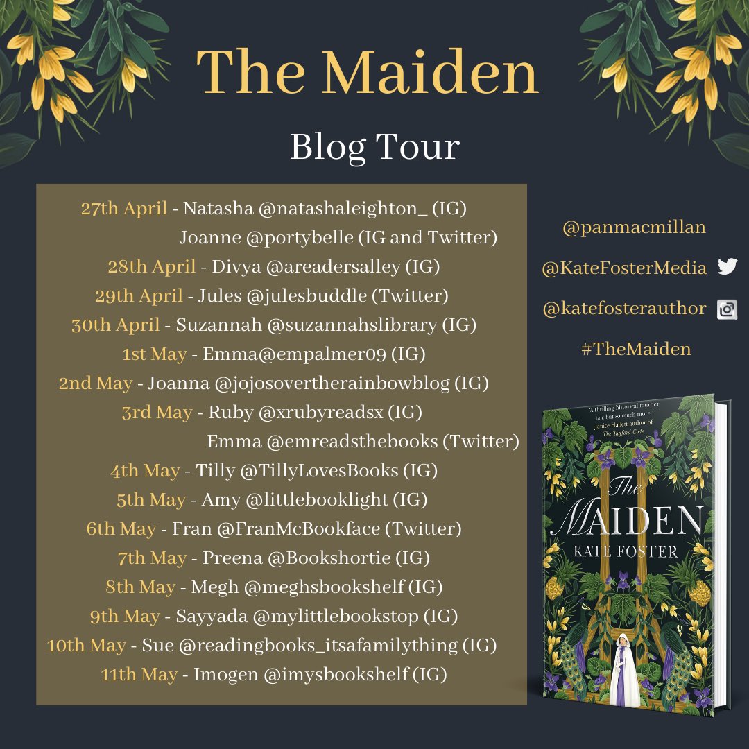 A huge thank you to @chlodavies97 and @panmacmillan for this stunning copy of #TheMaiden by @KateFosterMedia I’m on the blog tour for this so keep your eyes peeled👀 for my review later on this month #BookMail #BookTwitter