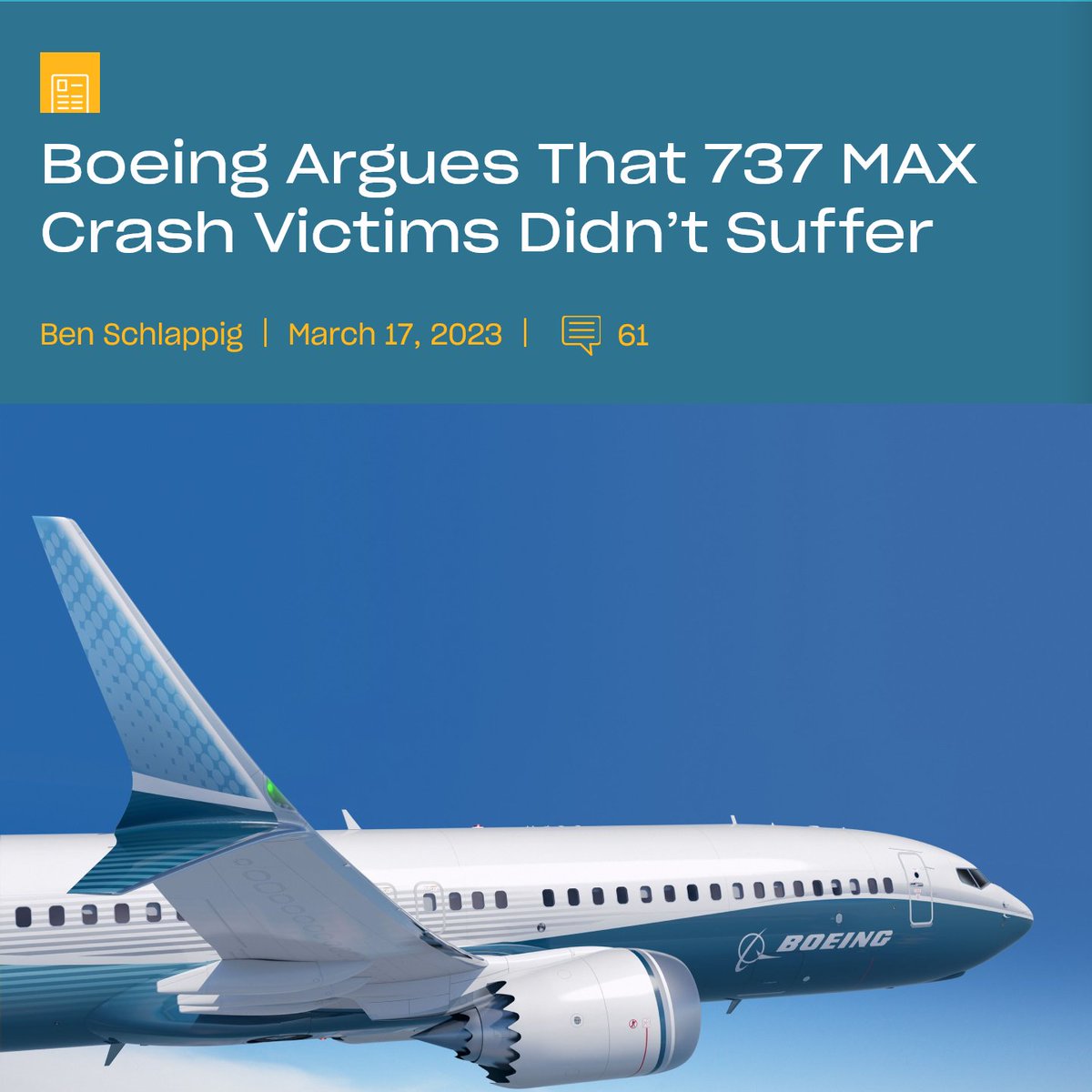 dnyaneshmankar's tweet photo. @Vinamralongani @Boeing @FAANews I too believed the same but after reading Boeing's recent argument, I'm no longer fully confident. One can't help but think that if they're willing to save on victim compensation money, they could cut corners elsewhere. And from an ethical pov, I think it's a bad look for Boeing. https://t.co/Tr6WFUKGLm
