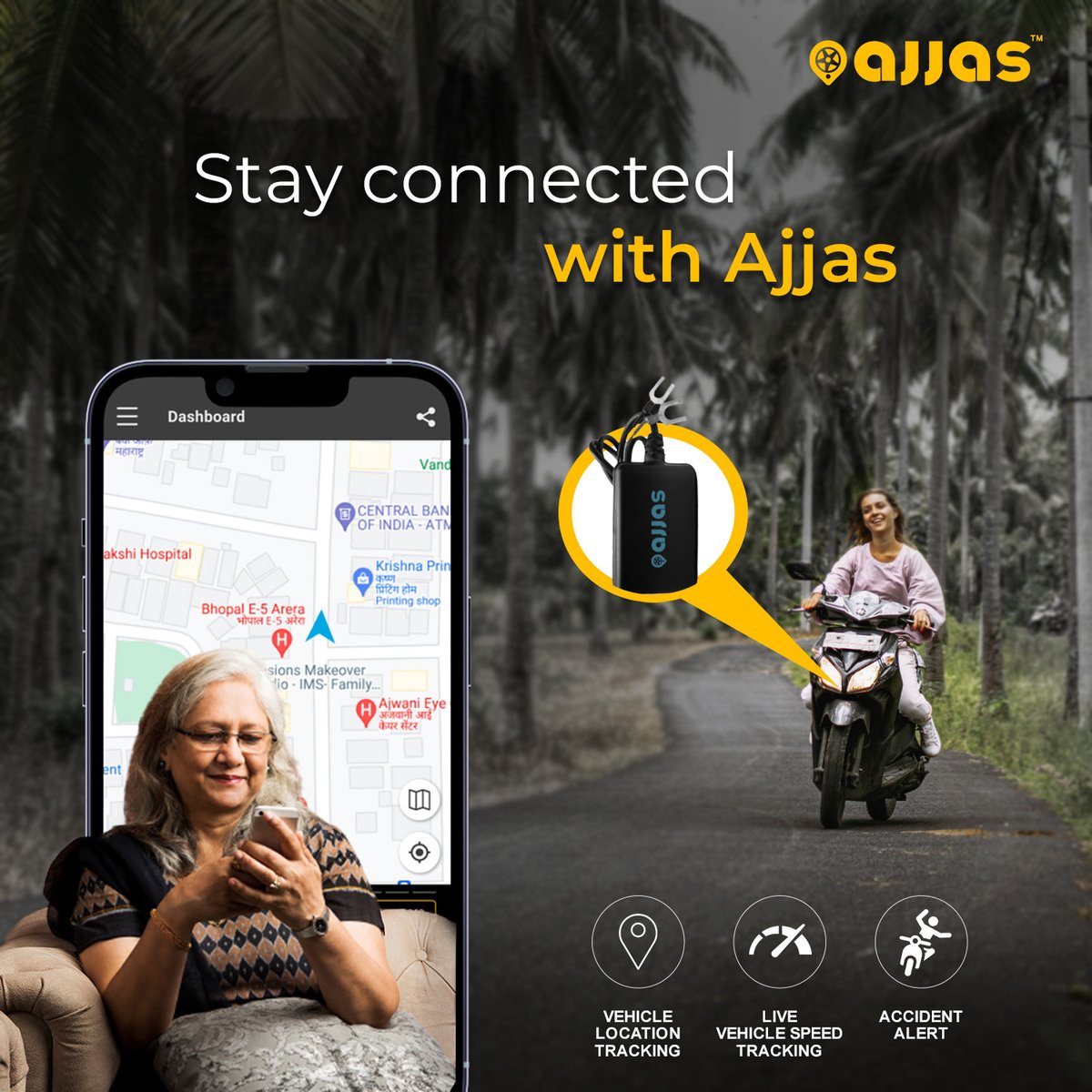 Ajjasdotcom's tweet photo. #Ajjas brings #worryfree #ride for U &amp; ur #lovedones. 🤗 Let them know where U have reached without calling U in b/w the ride. Proudly #MadeInIndia 🇮🇳 #PatentedTechnology #ISOCertified &amp;  Registered with #StartupIndia. Install Ajjas &amp; make ur bike SMART #livesharing #safety https://t.co/EIMOxwHHJi
