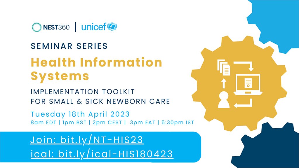 Newborn Toolkit (@newborntoolkit) on Twitter photo Our next Implementation Toolkit seminar will focus on Health Information Systems 🖥️ and standardised datasets for #SSNC, with speakers from <a href="/LSHTM/">London School of Hygiene & Tropical Medicine</a>, <a href="/AfricanNeonatal/">African Neonatal Association</a> and <a href="/UNICEFhealth/">UNICEF Health</a> sharing in-country examples.
FREE online event.
#NewbornToolkit Our next Implementation Toolkit seminar will focus on Health Information Systems 🖥️ and standardised datasets for #SSNC, with speakers from <a href="/LSHTM/">London School of Hygiene & Tropical Medicine</a>, <a href="/AfricanNeonatal/">African Neonatal Association</a> and <a href="/UNICEFhealth/">UNICEF Health</a> sharing in-country examples.
FREE online event.
#NewbornToolkit