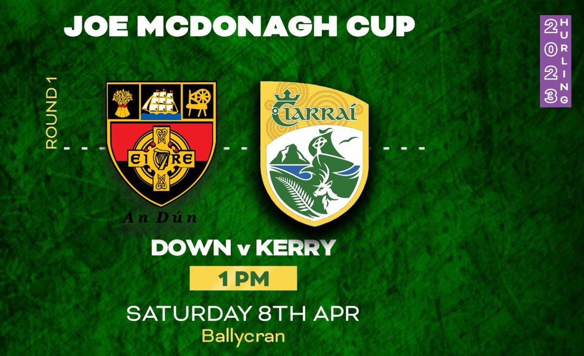 🏑 Championship hurling back this Saturday with Joe McDonagh Cup action between <a href="/OfficialDownGAA/">Official Down GAA</a> and <a href="/Kerry_Official/">Kerry GAA</a>.

🖥 Catch all the action live on Down GAA TV 🔽
downgaa.tv/events/xqytrbtp