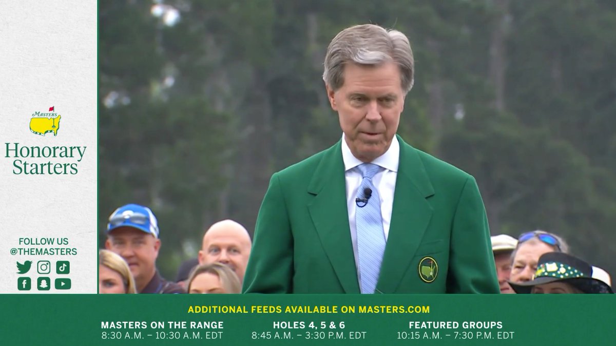 Woorden die een golfer maar wat graag hoort. 'Ladies and Gentleman, the 2023 Masters Tournament is now officially underway. Enjoy #themasters