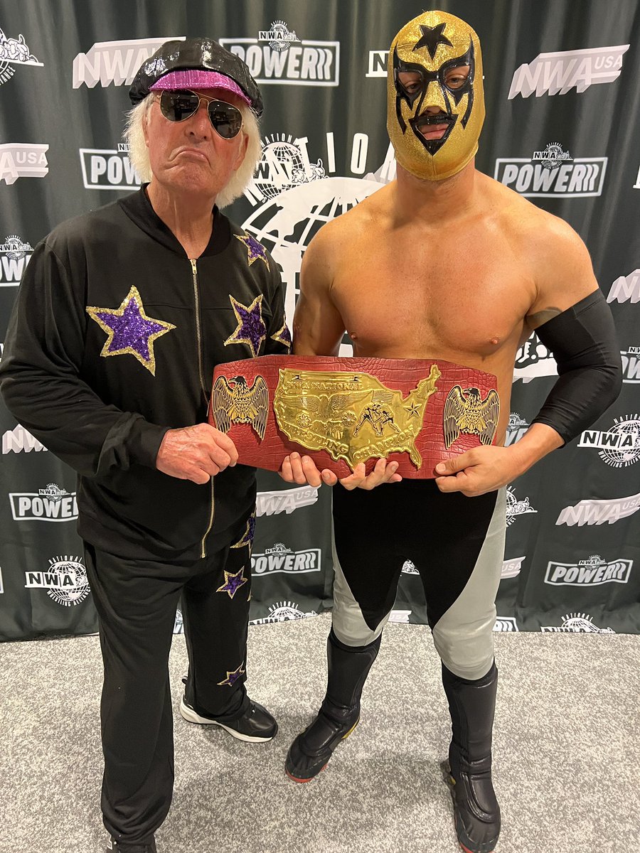 DaveScooby's tweet photo. #NWAFam...Today marks 222 days as @NWA National Champion...@NWA_Cyon surpasses 
his father @AUSTINIDOLLIVE, who won the
inaugural National Championship all the way
back in 1980 during his time in GCW (Georgia Championship Wrestling. https://t.co/IAsu5qvH7x