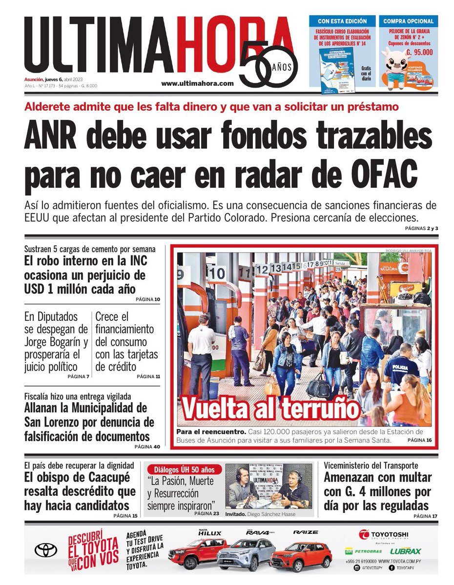 oscar_marandu's tweet photo. La tapa de los diarios de HOY. https://t.co/yOfdnkTaFs