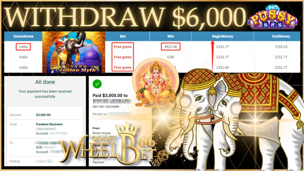WheelBet66's tweet photo. ⭐️ WheelBet66 Aus  🌍

❤️ Congratulations To One Of Our Wheeler Who Successfully Withdrawn $7,000.00 Recently 🥶

🌼 Pussy888 : Indian Myth 🥰

 ✈️ Try Them Out Now To Become The Next Winning Wheeler  

🌙 Become A Wheeler , Win As A Wheeler  💫 https://t.co/QgMIxxHLS1