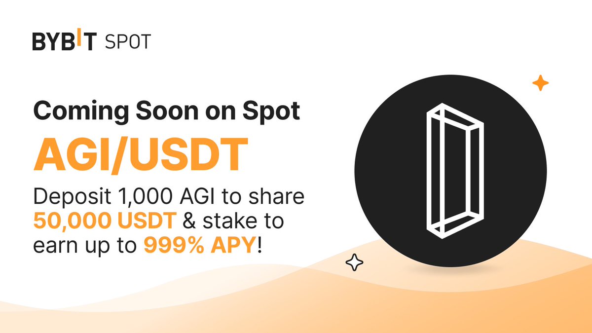 Bybit (@bybit_official) on Twitter photo ๐ฃ We are listing $AGI on our Spot trading platform on Apr 11, 12PM UTC! <a href="/The_Delysium/">Delysium - $AGI ๐จ</a>
Deposit available on Apr 10, 10AM UTC and withdrawal available on Apr 12, 10AM UTC.
๐๐ป Deposit 1,000 $AGI to share 50,000 $USDT prize pool: shor.by/INwr
#TheCryptoArk ๐ฃ We are listing $AGI on our Spot trading platform on Apr 11, 12PM UTC! <a href="/The_Delysium/">Delysium - $AGI ๐จ</a>
Deposit available on Apr 10, 10AM UTC and withdrawal available on Apr 12, 10AM UTC.
๐๐ป Deposit 1,000 $AGI to share 50,000 $USDT prize pool: shor.by/INwr
#TheCryptoArk