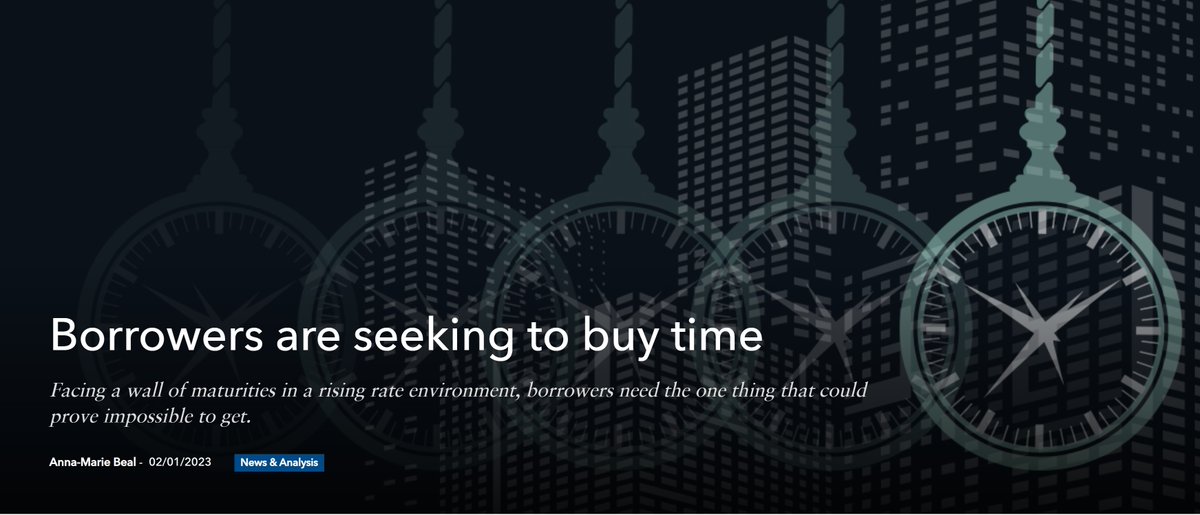 #CRE analytics experts expect that it is only a matter of time before sponsors ask for loan extensions to ease pressure points with roughly $162 B loans due to mature in 2023. Flexibility and creativity will be key. hubs.la/Q01JWlkc0 #AvatarFinancialGroup
