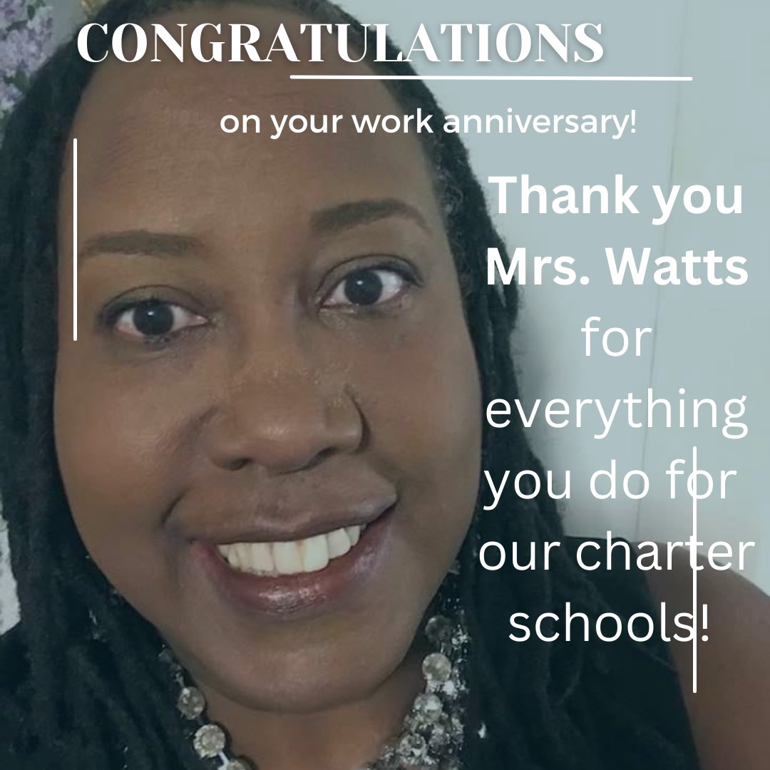 PACharters2023's tweet photo. Congratulations Cheryl Johnson Watts on your work anniversary. We are very grateful for all of the work you have done for our charter schools.
#grateful #charterschools #pacsp #makingadifference https://t.co/ZolEooDPjf