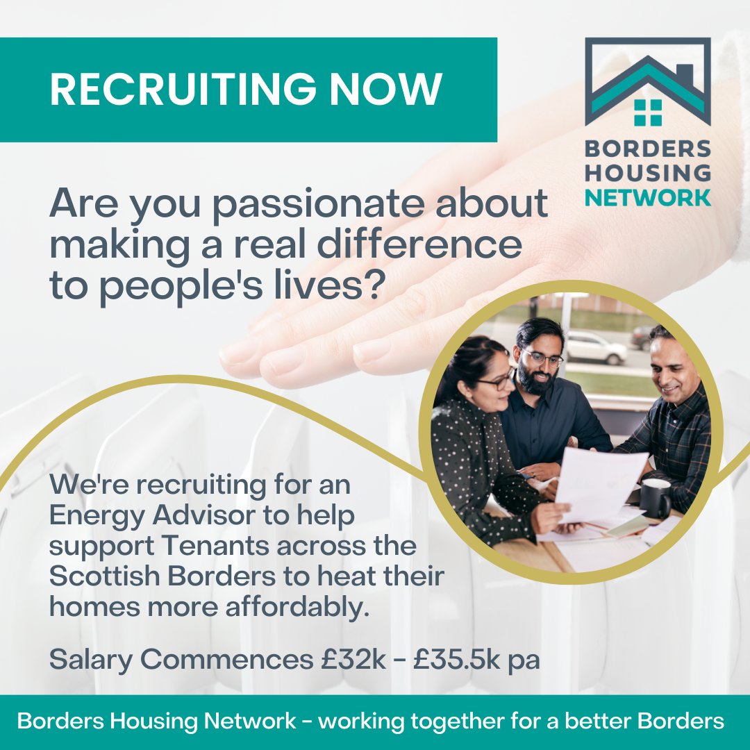 BHA (@bhacommunities) on Twitter photo Are you passionate about making a real difference to people's lives? Borders Housing Network is recruiting for an Energy Advisor!
For more details visit: sbha.org.uk/about-sbha/wor…
<a href="/EildonHousing/">Eildon Housing</a> <a href="/ScotBordersHA/">SBHA</a> <a href="/WaverleyHousing/">Waverley Housing</a> Are you passionate about making a real difference to people's lives? Borders Housing Network is recruiting for an Energy Advisor!
For more details visit: sbha.org.uk/about-sbha/wor…
<a href="/EildonHousing/">Eildon Housing</a> <a href="/ScotBordersHA/">SBHA</a> <a href="/WaverleyHousing/">Waverley Housing</a>