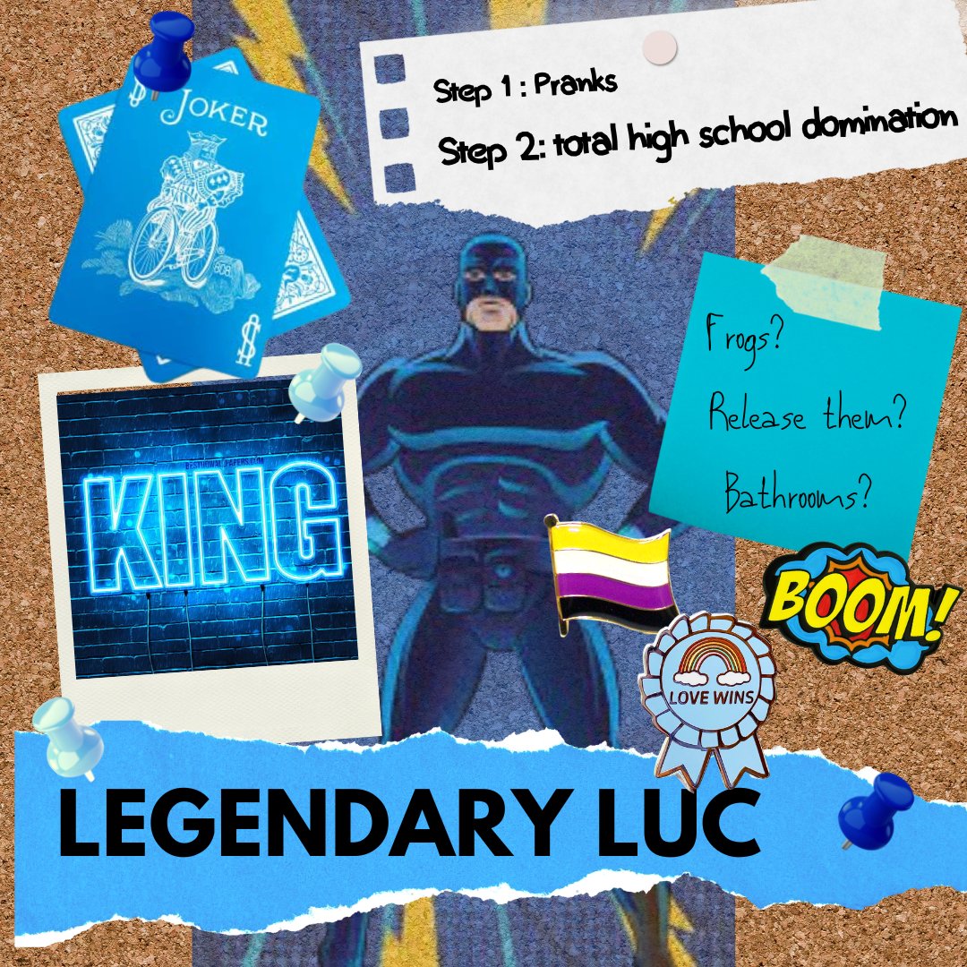 KID LOKI x FRANKIE'S WORLD

When 12YO Luc enters 8th grade, their goal is to climb the social ladder as fast as the superheroes they worship.

But when their friends abandon them on day 1, they’ve got a new plan:

☑️Become the villain
☑️Get REVENGE

#MoodPitch #MG #CON #LGBT