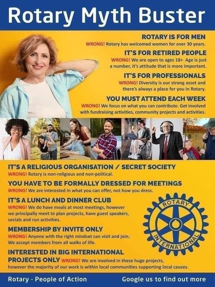 LeoIthau's tweet photo. I am frequently asked to explain what Rotary is all about. This flier lists 9 popular myths. In coming days, I will discuss each myth in detail. What puzzles you about Rotary?
@d9212_ 
@Rotary 

#ImagineRotary
#ServiceAboveSelf
#peopleofactionrotary https://t.co/DWDMZcgtbn