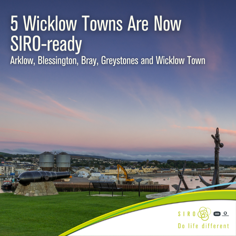 SIROIreland's tweet photo. Homes across Wicklow can now connect to SIRO 100% Fibre Broadband! From Blessington to Bray, Greystones to Arklow, SIRO 100% fibre broadband offers gigabit speed and exceptional reliability, you can work, play and connect with ease, allowing you to #DoLifeDifferent
#Wicklow