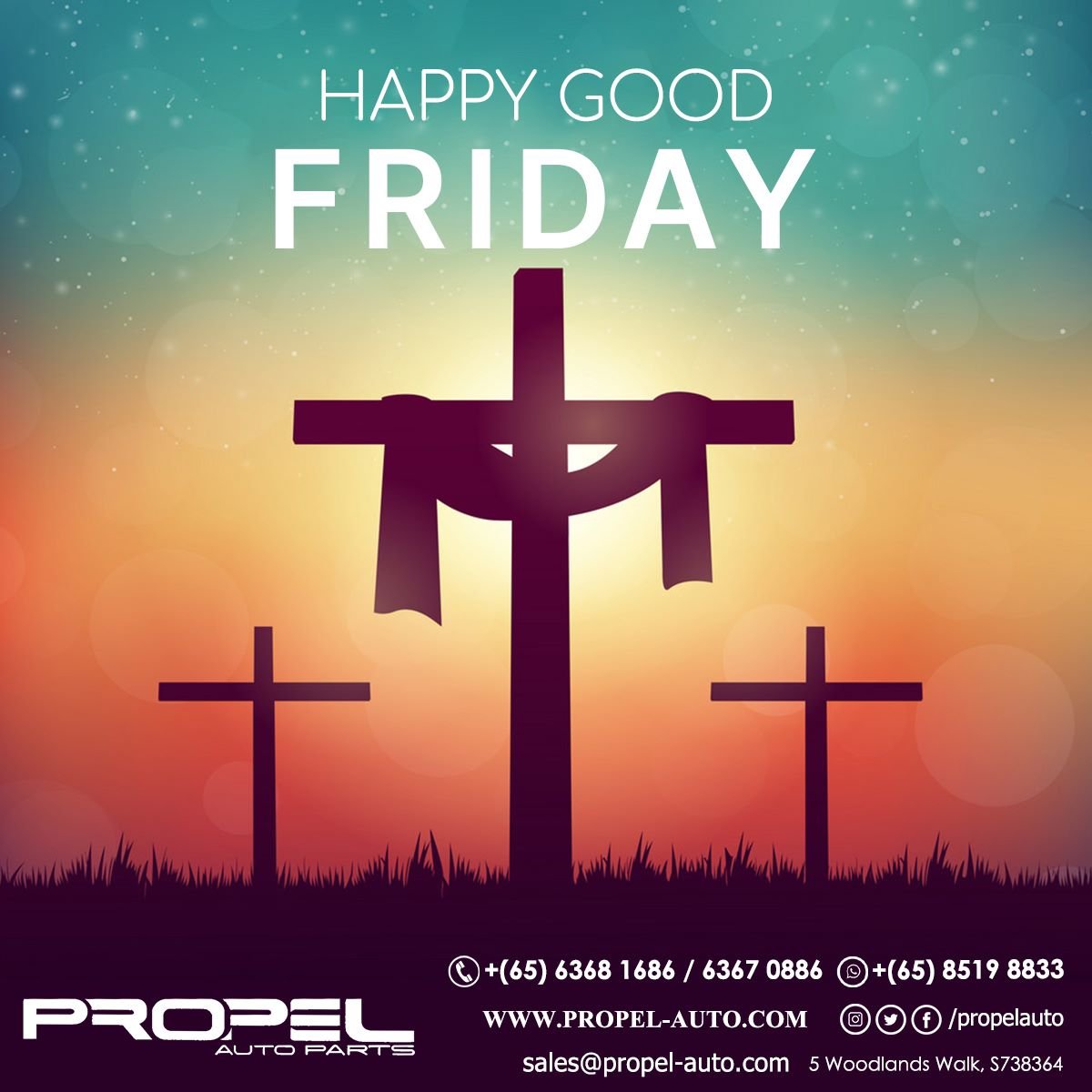 #PropelAutoParts would like to take this opportunity to wish everyone a blessed Good Friday! 

#HappyEaster #GoodFriday #SG #easterlongweekend #staysafe #fridaygood #fridayfeelinggood