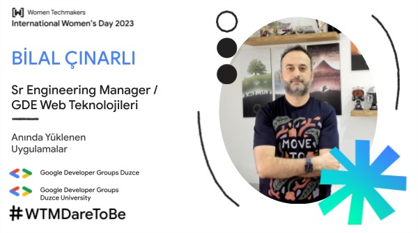 📢 International Women's Day Düzce etkinliğinin bir diğer değerli konuşmacısı Web Teknolojileri üzerine GDE olan Bilal Çınarlı bu etkinliğimizde bizlerle birlikte olacak 🤩
📆 8 Nisan Cumartesi günü "Anında Yüklenen Uygulamalar" sunumuyla bizlerle 🎉
 #wtm #iwd23 #DareToBe #gdsc