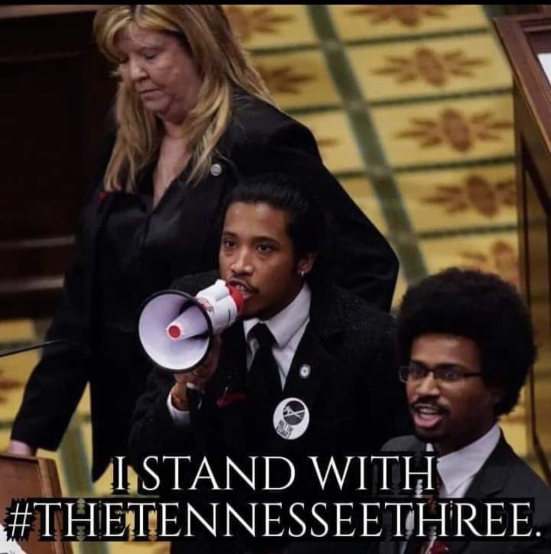cardon_brian's tweet photo. Today we will see how far the extremist Republicans in TN are willing to go to subvert democracy. They are set to vote on expelling three duly elected Democrats, @brotherjones_ @VoteGloriaJ and @Justinjpearson who represent just over 200,000 citizens of TN. #wtpBlue #DemVoice1 https://t.co/tbVvH3dI88