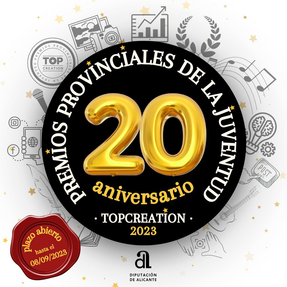 dipuAlicante's tweet photo. Nueva edición de los Premios Provinciales de la Juventud 🙌 ¡PARTICIPA! 

Hasta el 8 de septiembre puedes presentar tus proyectos en las categorías de: 

💼 Iniciativa Empresarial
🖥��� Social Media
🎵 Trabajo Musical
✍️ Relato Breve
📸 Fotografía Digital

ℹ️ https://t.co/1kqwu3ZwXO https://t.co/FvArHfgQAh