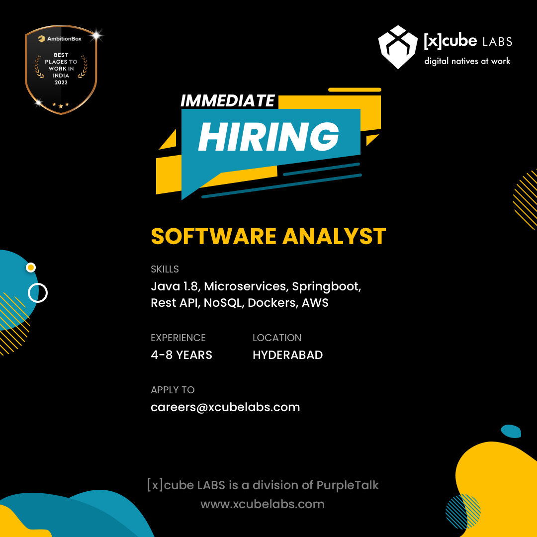 xcubelabs's tweet image. We are looking for immediate joiners for software analyst role. We&apos;d love to talk if you&apos;re passionate about crafting next-gen digital solutions with cutting-edge technology!

Send your resumes to: careers@xcubelabs.com

#hiring #softwareanalyst