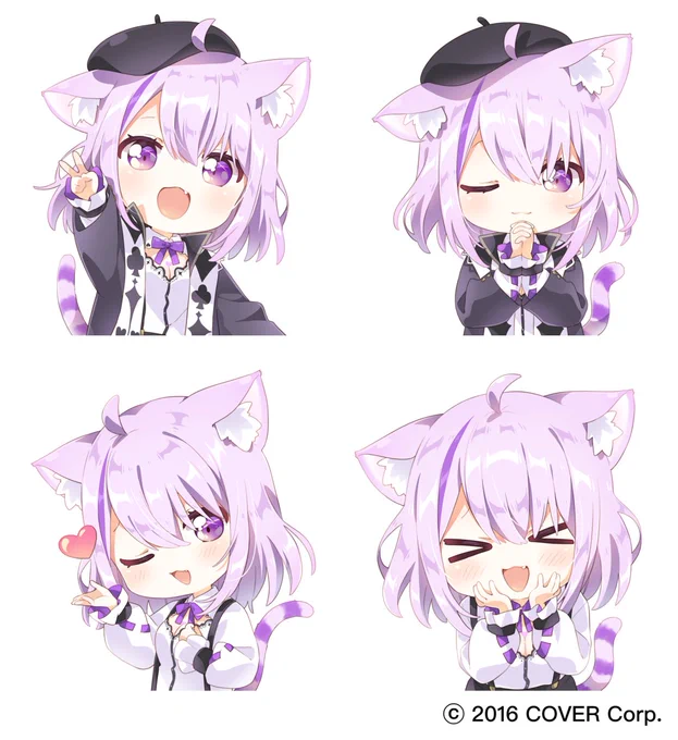 猫又おかゆさん活動4周年記念グッズのキャンディアクリルキーホルダーイラストを描かせていただきました新衣装〜  