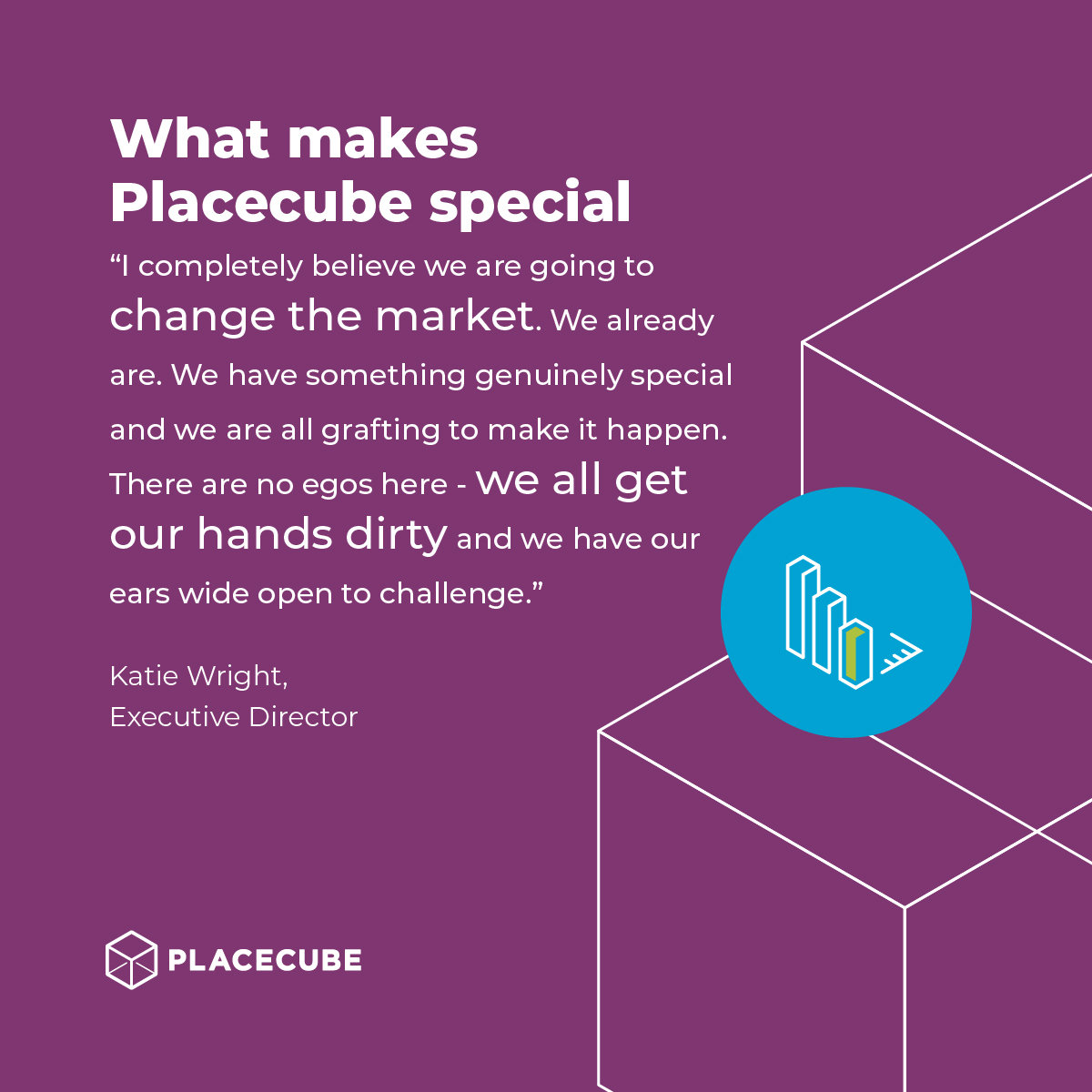 Meet the faces behind Placecube!  First up our Executive Director <a href="/KatieWright_bbc/">Katie Wright</a> 🎉🎉🎉