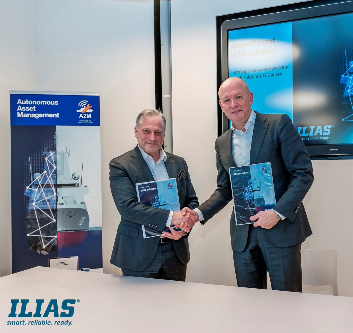 ILIAS_Solutions's tweet photo. @damen Naval &amp; @ILIAS_Solutions  signed a strategic cooperation agreement. Collaborating towards the digitalization of their naval customers’#maintenance process. With the product #Autonomous #Asset #Management (A2M) we can install a #military asset management system on board. https://t.co/FWhLU8v3ui