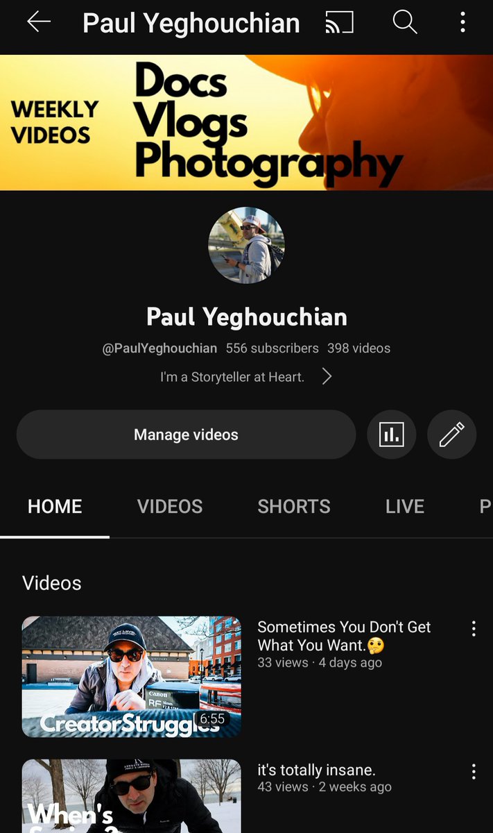 PaulGuch's tweet photo. I noticed I'm 200 vids away from 400..big deal or nah 🤔
#nosmallcreator
#youtubecreator https://t.co/JI8DzNoL4Y