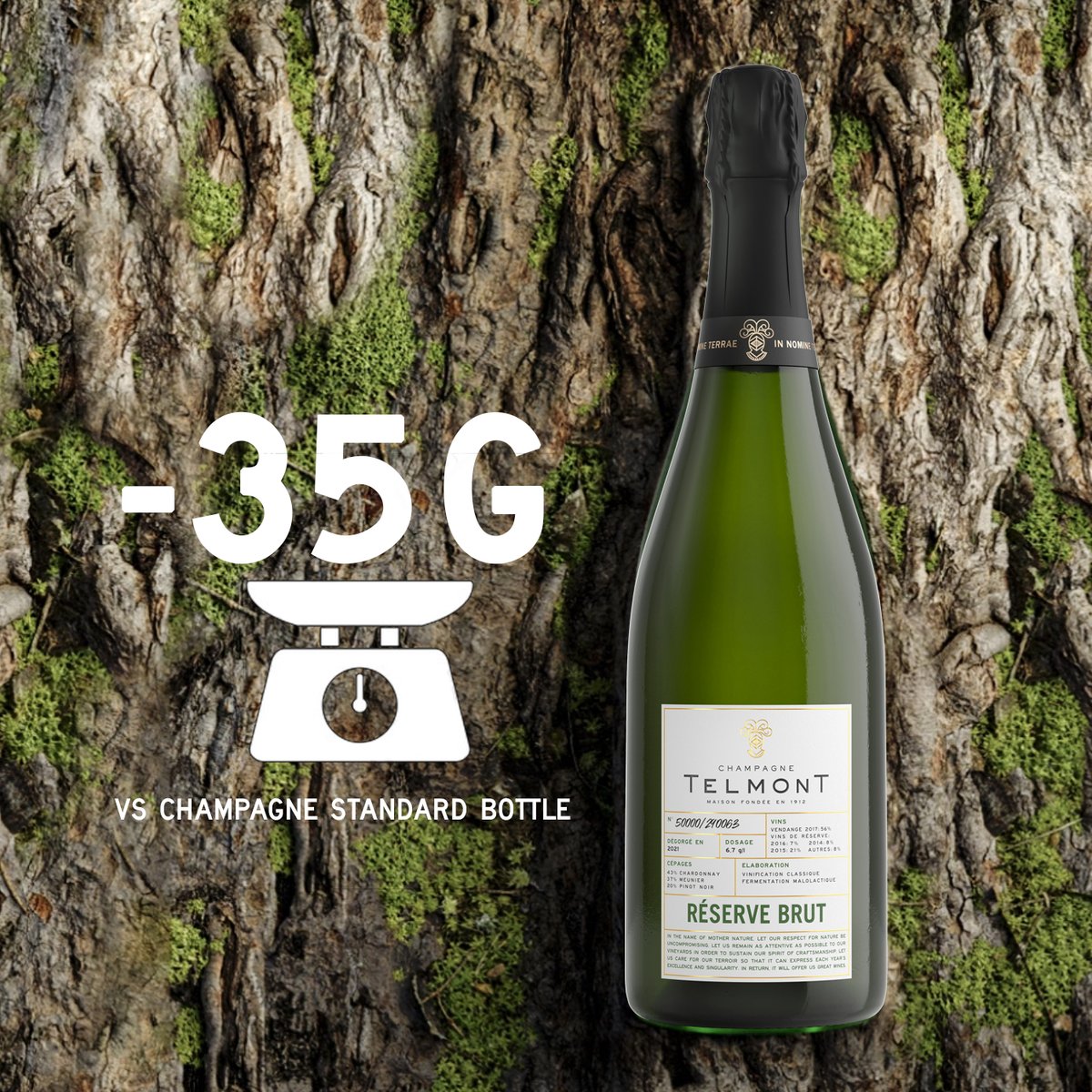 maisontelmont's tweet photo. Thanks to our close partnership with the French glassmaker @verallianews, we were able to launch an experimentation phase and produce a 800-gram bottle: 35 grams less than the standard champagne bottle currently used. (1/2) https://t.co/4qwGRQhzmA