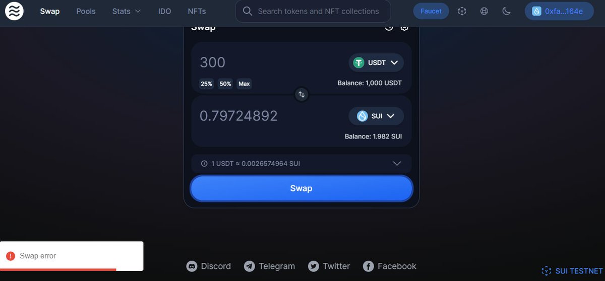 ferhatozturk01's tweet photo. I can't swap (swap error) and add liquidity to Pool.
#BlueMoveSwap AMM DEX not useful :/
#Sui #SuiEcosystem @SuiNetwork #SuiTestnet
https://t.co/t24HTlLYub https://t.co/PATUoTfkSs