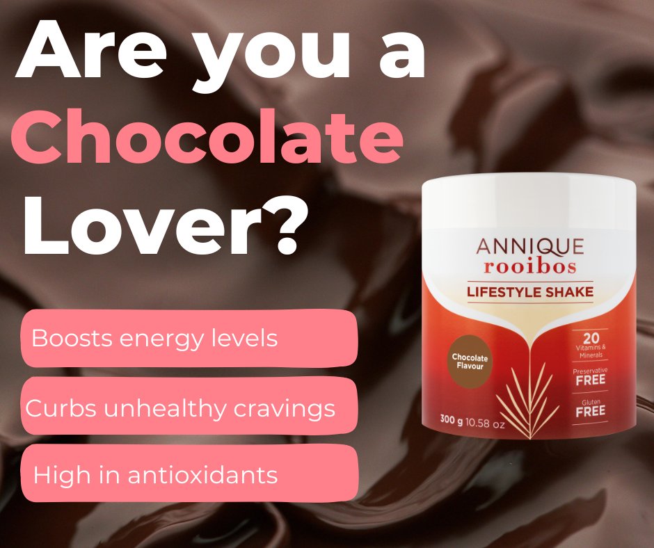🍫🤤🥤 Don't miss out on this yummy shake that will keep your cravings covered! Try it today! #AnniqueRooibos #ChocolateLifestyleShake #HealthyIndulgence